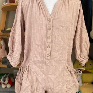 Pink Button-Up romper free people